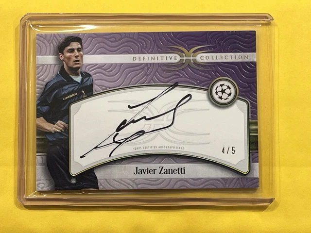 Javier Zanetti 2024-25 Topps Definitive UEFA Purple Legendary AUTO Card # 4/5