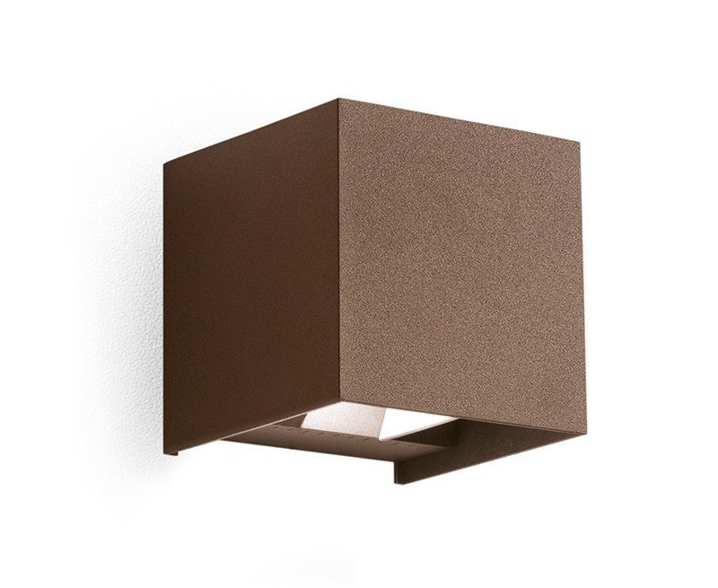 Applique LED 20W Cubo Marrone Zora Big CCT IP65 Gea Luce Esterno