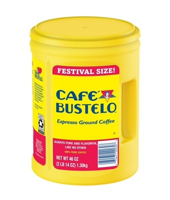 Café Bustelo Festival Size Dark Roast Ground Coffee, Espresso 46 oz