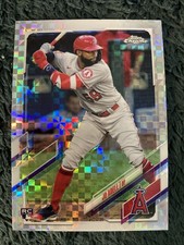 2021 Topps Chrome Jo Adell Red Refractor #142 card