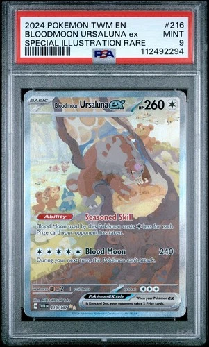 Pokemon Bloodmoon Ursaluna ex PSA 9 SIR Holo 216/167 Twilight Masquerade EN