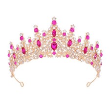 Gold Queen Crown and Princess Tiara for Women Bride Wedding Birthday Gifts
