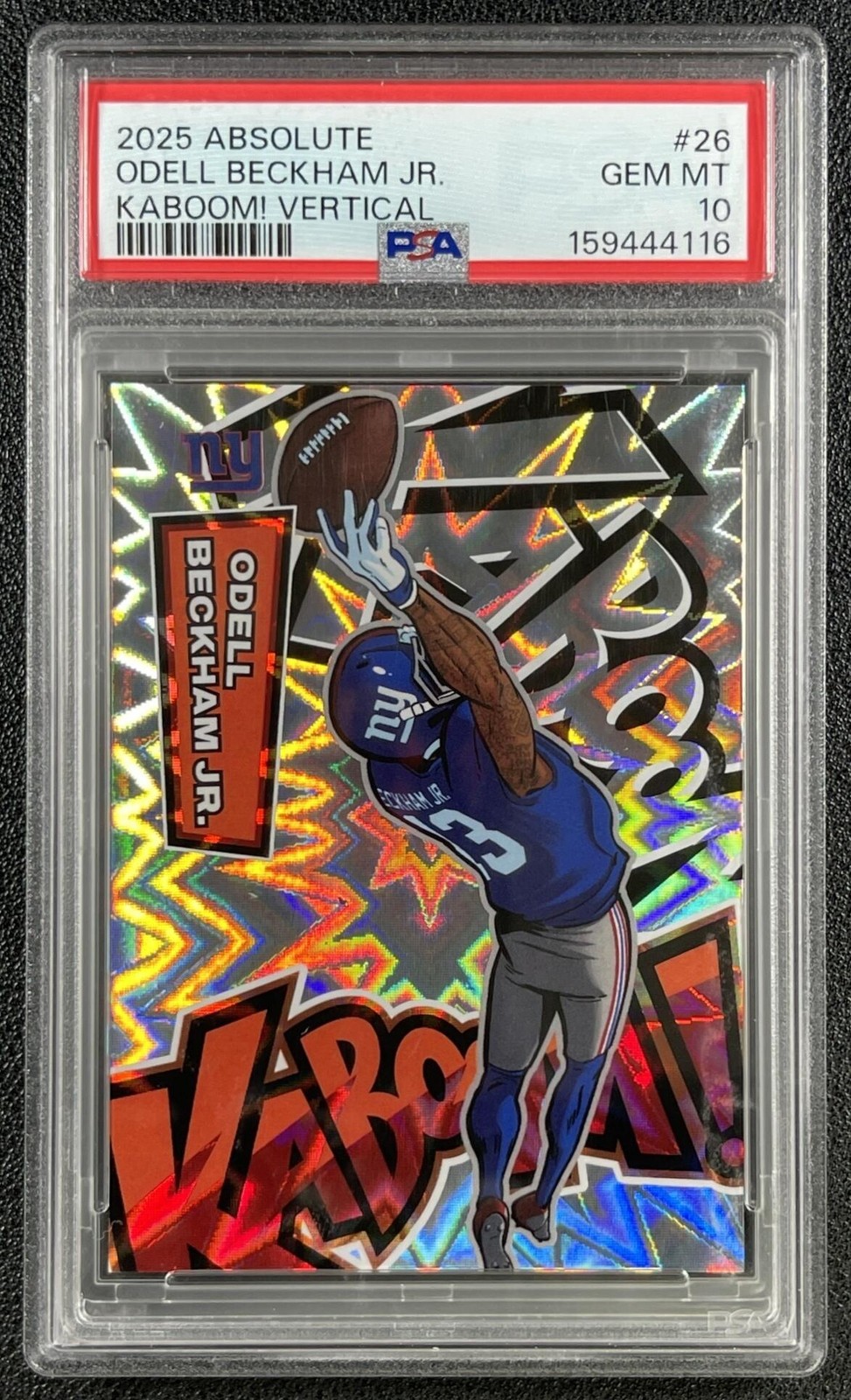 ODELL BECKHAM JR. PSA 10 2025 PANINI ABSOLUTE #26 KABOOM! VERTICAL GIANTS POP 14