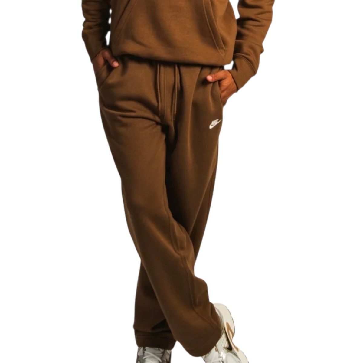 Nike Sportswear Club Fleece Brown Open-Hem Pants FN3730 235 Men's