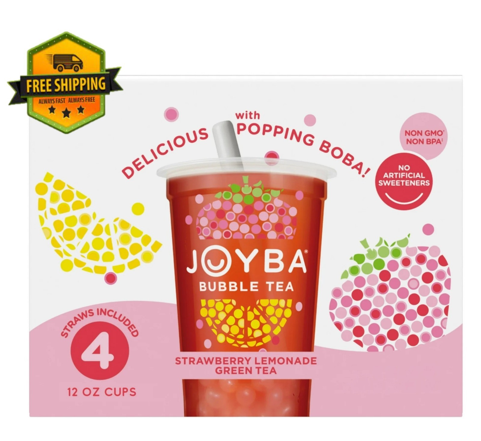 Bubble Tea, 12 Fl Oz Cups (pack Of 4)