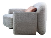 Exklusiver Grauer Polstersessel Designer Wohnzimmer Textilsessel