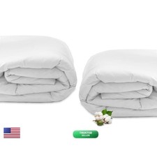Pizuna 100 Cotton Twin Duvet Cover 2 PC White 400 Thread Count