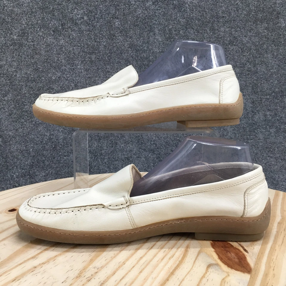 Zapatos BASS Mujer 11M Blanco Majesta Mocasines Cuero Sin Cordones Informales Conducción Sin usar, en caja Foto 2 de 4