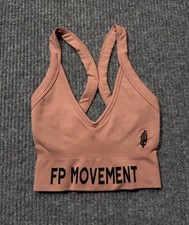 Free People FP Movement Size XS / S Long Haul Logo Sports Bra Brown NEW