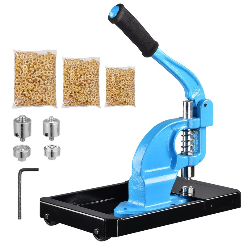 Yescom Grommet Tool Kit #0/#2/#4 Die Hole Puncher 900pcs Eyelets Press Machine