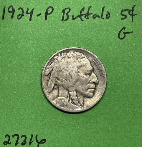 1924 Buffalo 🦬 Indian Head Nickel 5c Good