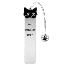 Cat Bookmark Zinc Alloy Kitten Pet Book Marker for Women Cute Bookmark for Re...