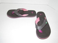 Sanuk Brown Pink Yoga Mat Flip Flop Sandals Shoes Women's Size 6
