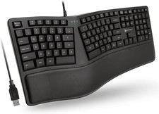 X9 Wired Ergonomic Keyboard with Cushioned Wrist Rest - Type Comfortably Longer