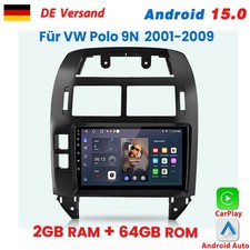 Für VW Polo 9N 2001-2009 Android 15.0 Autoradio Carplay GPS Navi BT FM Wifi DAB+