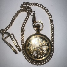 Skeleton Mechanical Wind Pocket Watch Working