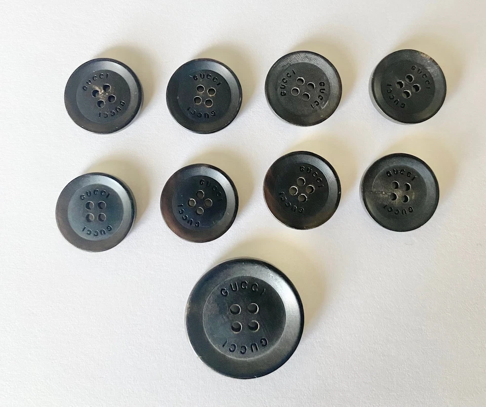 (9) GUCCI Dark Brown Tortoise Replacement Logo Buttons Blazer Jacket Uniform VTG - Image 4 of 4