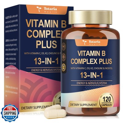 13-in-1 Vitamin B Complex Plus with Vitamin B1, B2, B3 (Niacinamide), B4, B5,
