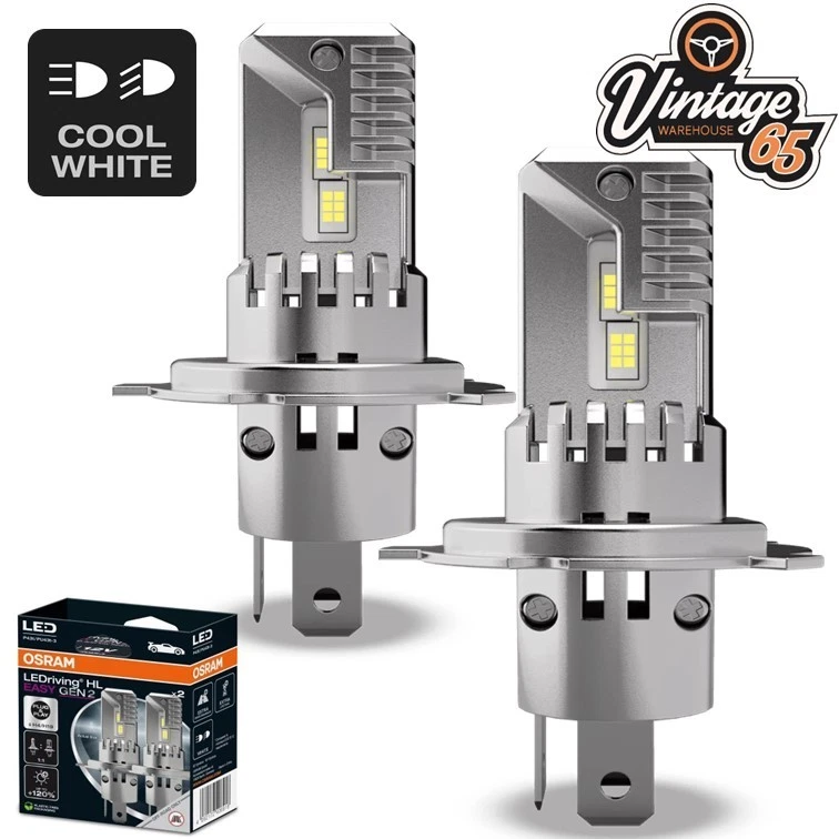 P700 Headlights 7" Tripod H4 Osram LED Halogen Headlamp Conversion RHD Pair - Image 3 of 4