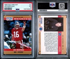 1990 Pro Set #2 Joe Montana “Multiple Error” Card - PSA EX 5 (EXCELLENT)