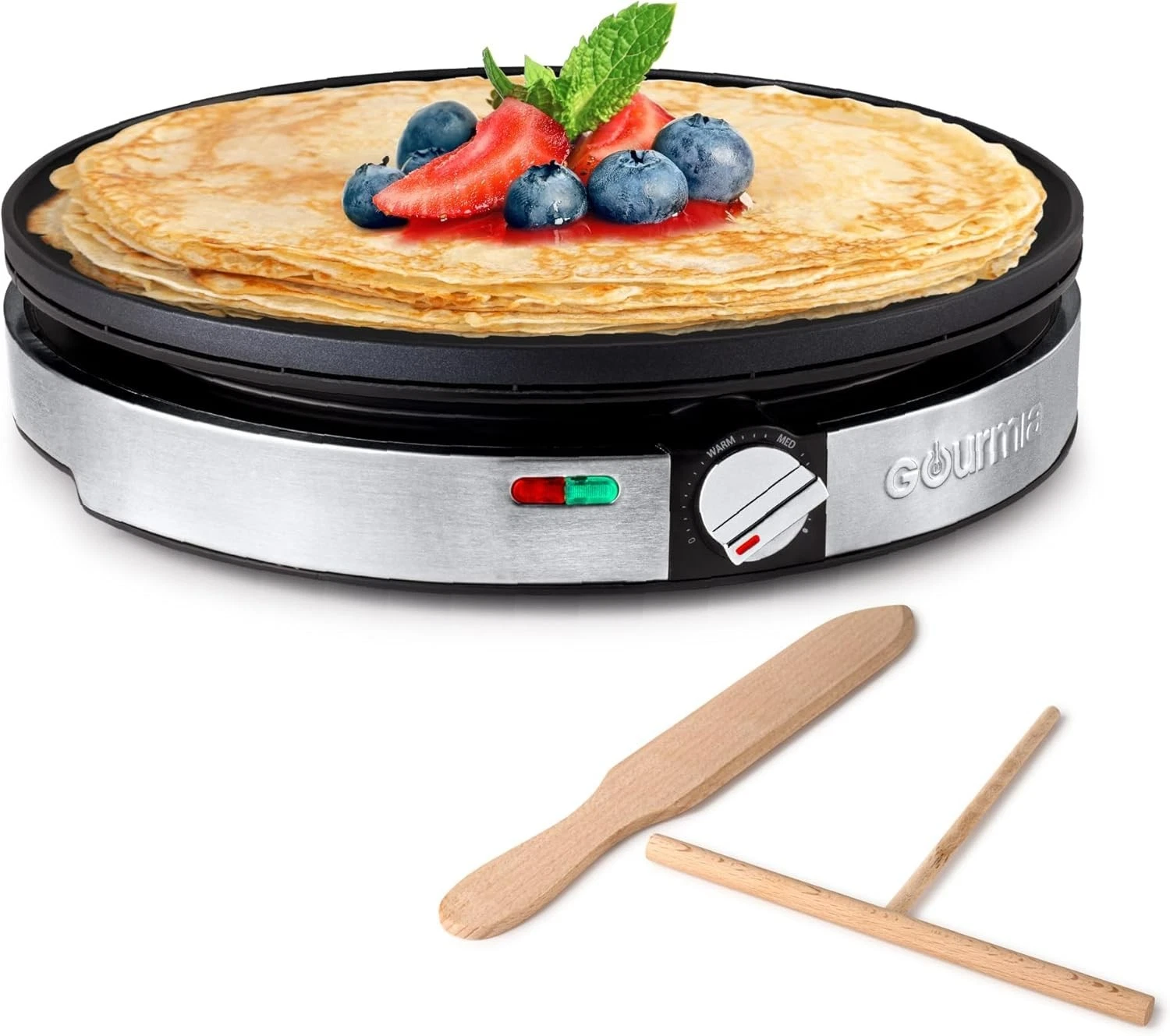 Gourmia 12” Crepe Maker – Nonstick Electric Griddle for Pancakes, Omelets & More
