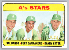 1969 TOPPS #556 SAL BANDO/BERT CAMPANERIS/DANNY CATER A'S