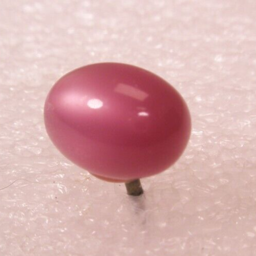 7/16"Hot Pink Oval Ovoid Quality Vintage Tie Tack Lapel Pin r145 - Picture 4 of 5