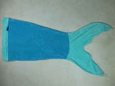 BLANKIE TAILS Mermaid Tail Kids Girls Blanket Throw SOFT Cuddle 23x44  Blue Aqua