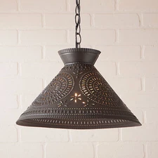 Irvin's Roosevelt Chisel Design Shade Light - Primitive Country Lighting - New!