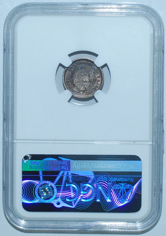 1839 O NGC MS61 Seated Liberty Half Dime H10C - Image 2 of 2