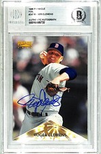 1996 Pinnacle ROGER CLEMENS Signed Auto Red Sox Card #247 Beckett BAS Slabbed