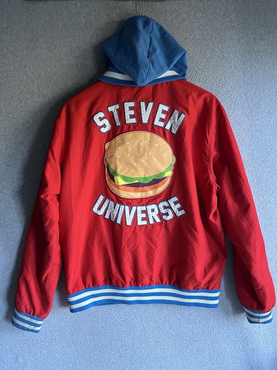 Steven Universe Cheeseburger Hoodie Varsity Jacket Size Medium