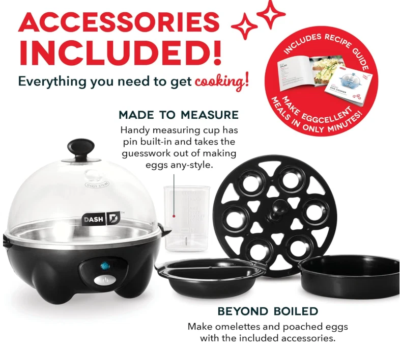 DASH Rapid Electric Egg Cooker 6 Egg Capacity for Perfect Hard Boiled Eggs