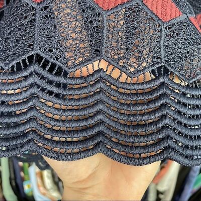 Sandro Navy & Maroon Lace Geometric Dress | eBay Sandro Navy & Maroon Lace Geometric Dress | eBay
