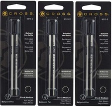 Cross Ballpoint Pen Refills Black Med Pt 3 Packs New In Packs 8513-2 6 Refills