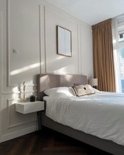 AX 2 Comodini Bianco Pensili Scaffale Tavolino Notte 40x30x15cm Elegante 800307