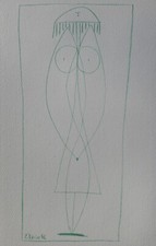 Pablo PICASSO: Donna Di Fronte, Acquaforte, 31x24cm, 1952