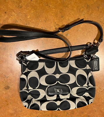 New ($278) Coach Signature Hobo, black and white, Crossbody