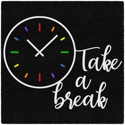 Flagship Carpets Take A Break Childrens Time Clock Classroom Entryway or Home...