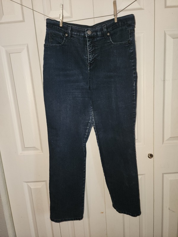 Style & Co Jeans Size 14 Womens Straight Leg Mid Rise Dark Wash Denim
