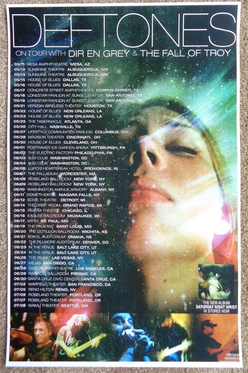DEFTONES May-July 2007 TOUR POSTER Concert Gig | eBay