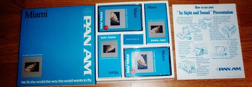Vtg Pan Am airline memorabilia buttons audio visual slide presentation Miami NEW - Picture 3 of 10