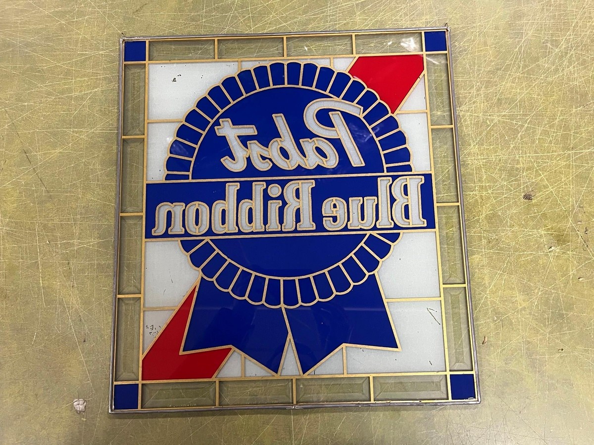 超希少‼︎Blue Ribbon BEER木製看板 70s Pabst Blue Ribbon Wooden Advertising Sign | YUH ANTIQUE