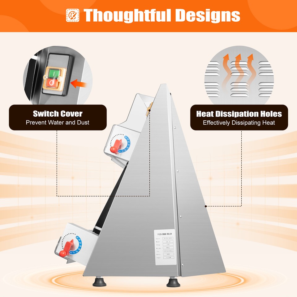 416" Commercial,Electric Pizza Dough Roller Sheeter Pastry Press