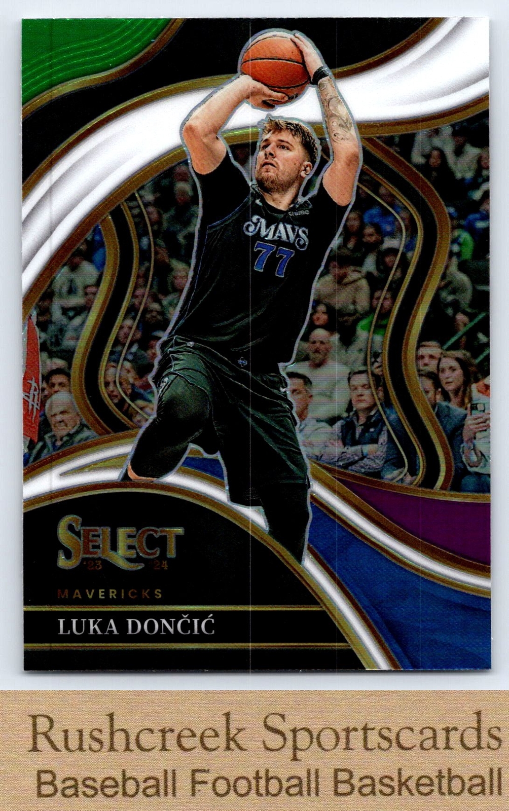 2023-24 Select #251 Luka Doncic Mavericks Courtside Green White Purple Prizm