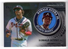 2020 Topps Player Medallions Black #/199 #TPM-RA Ronald Acuña Jr. Atlanta Braves
