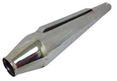 Chrome Short Reverse Cone Megaphone Muffler Cafe Racer Cruise Chopper Motorcycle