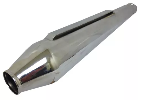 Chrome Short Reverse Cone Megaphone Muffler Cafe Racer Cruise Chopper Motorcycle