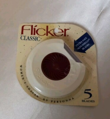 Vintage Flicker Classic Women's Shaver by Personna 5 Blades Sealed (2002) Maroon
