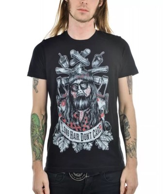 Mens Too Fast Long Hair Dont Care Shirt Punk Logger Rockabilly